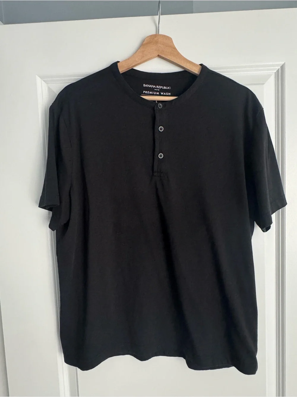Banana Republic Men's Short Sleeve Henley - Teal Blue